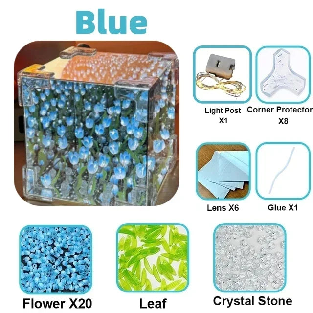 Lampe Tulipe DIY Florale — Veilleuse Décorative Cube Lumineux