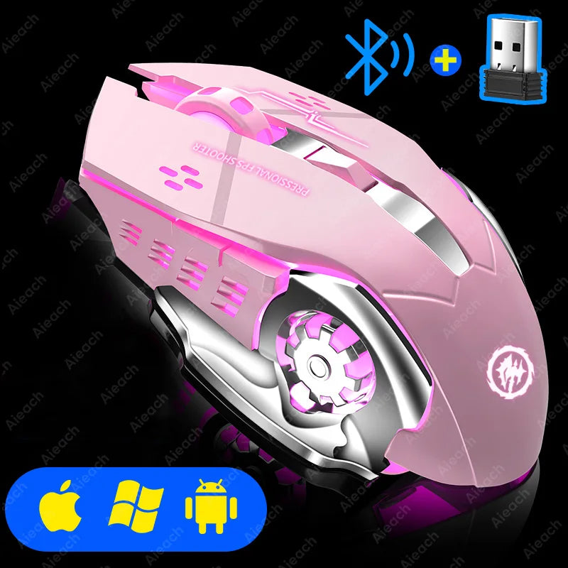 Souris gaming sans fill bluetooh 2.4G rétroéclairage TGB rechargeable
