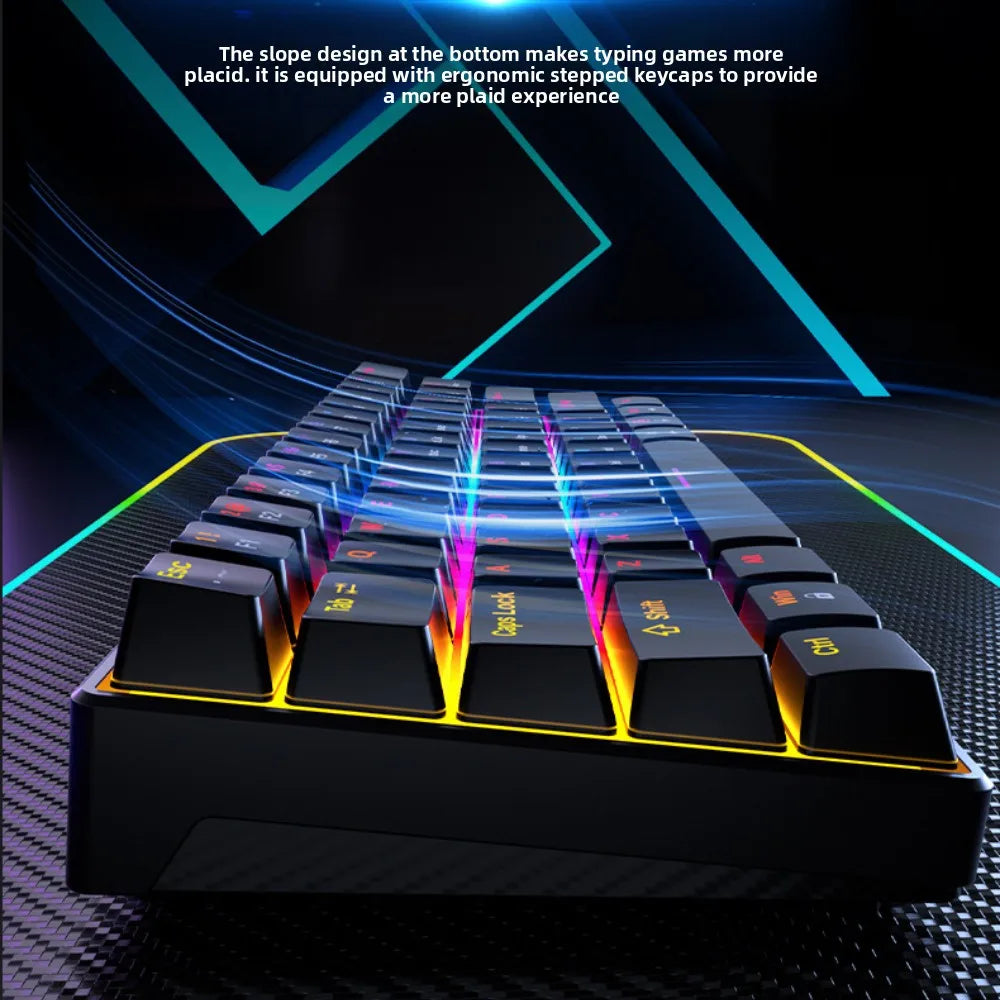 Clavier mécanique gaming compact 60% Switch RGB blanc