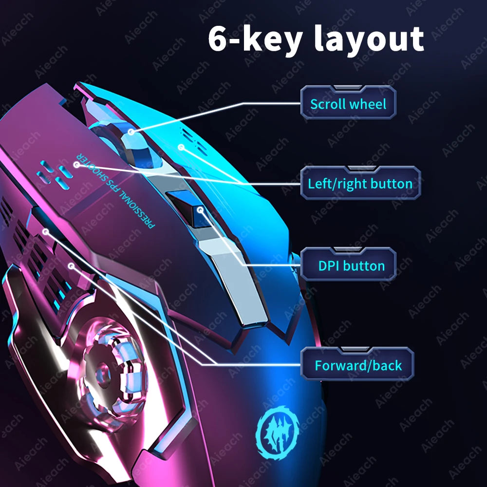 Souris gaming sans fill bluetooh 2.4G rétroéclairage TGB rechargeable