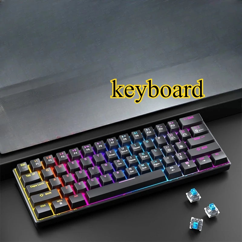 Clavier mécanique gaming compact 60% Switch RGB blanc
